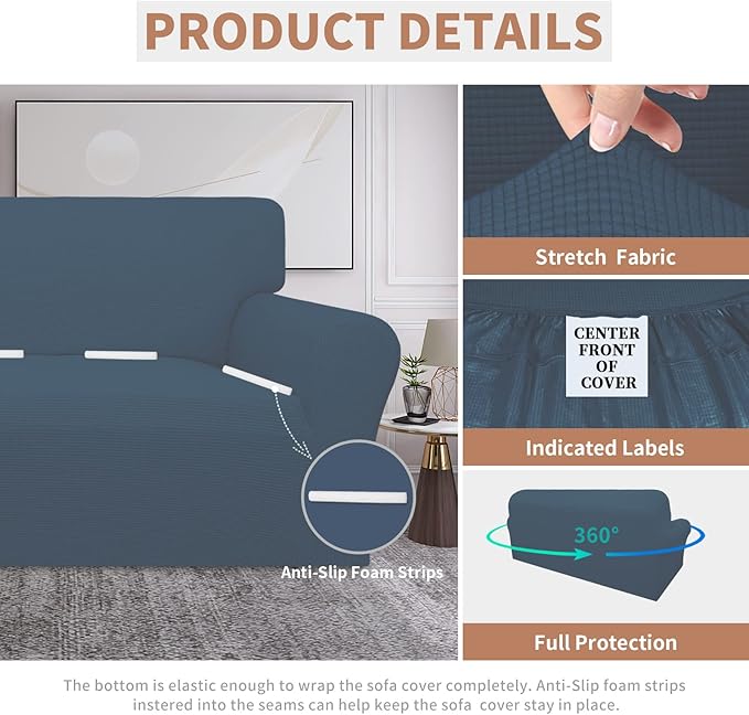 Easy-Going 100% Waterproof Couch Cover, Dual Waterproof Sofa Cover, Stretch