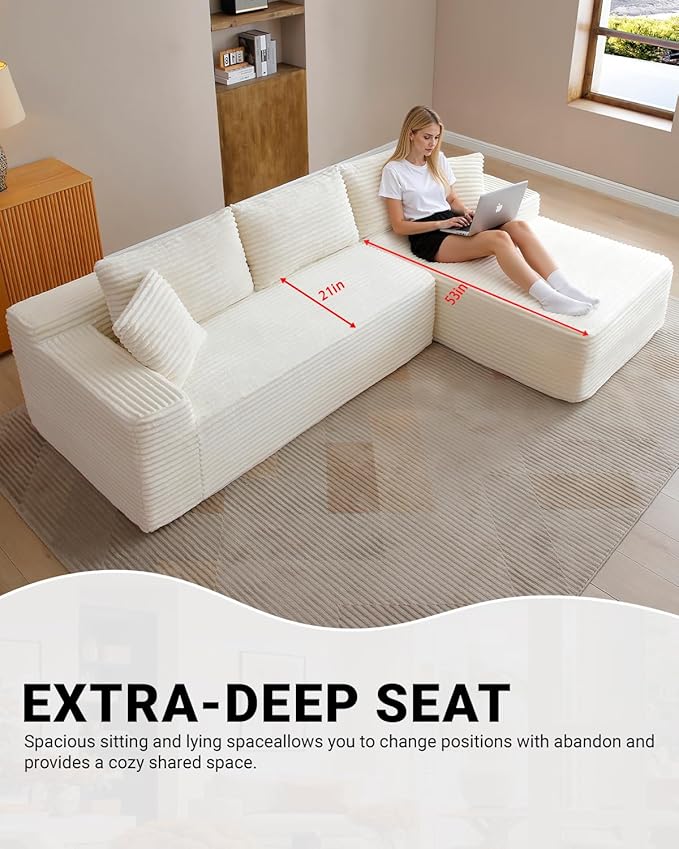 Cloud Sectional Couch, Corduroy Boneless Couches