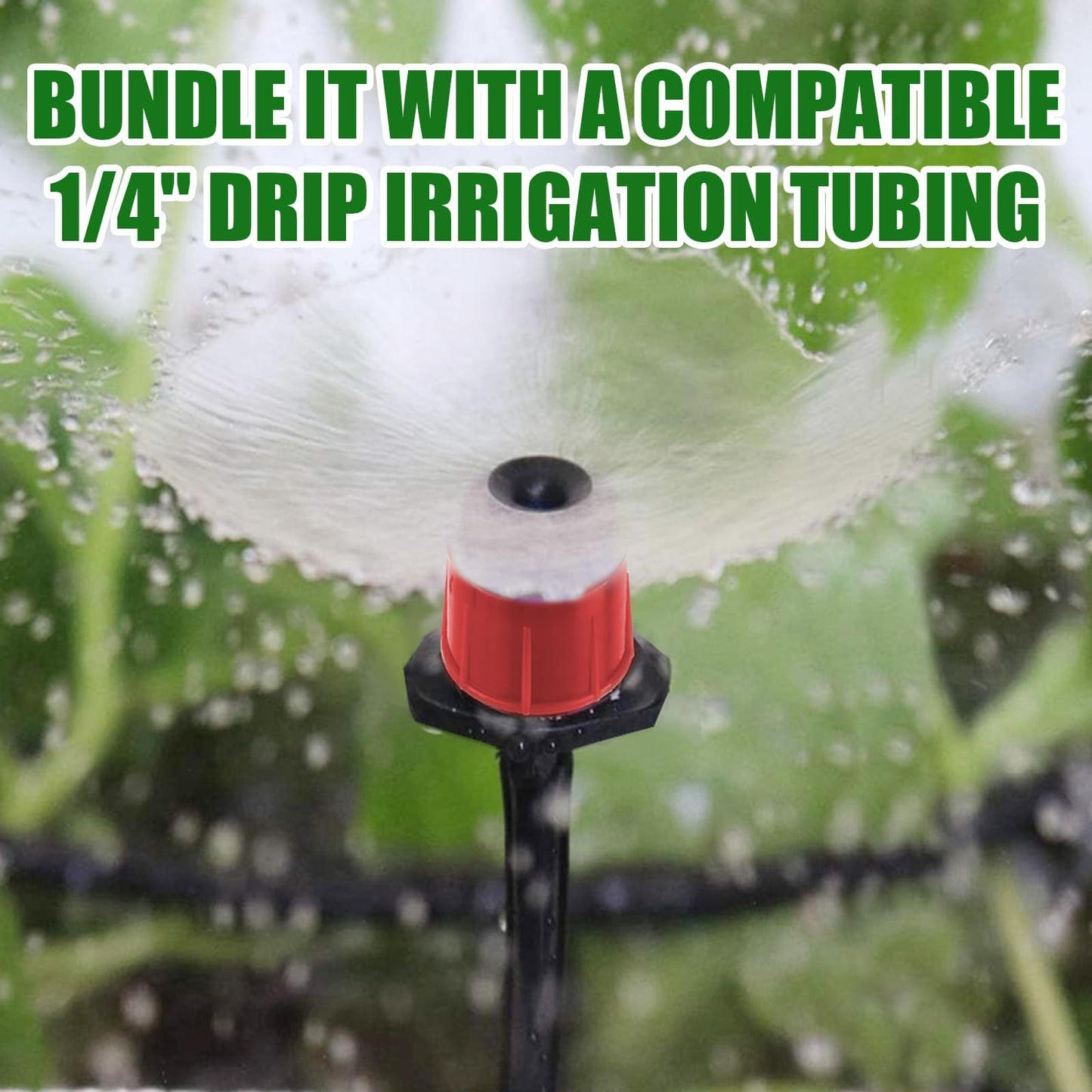 200P 1/4 Inch Adjustable Irrigation Drippers Sprinklers Kalolary Drip Irrigation Emitters for 4/7mm Tube, Adjustable 360 Degree Water Flow Sprayer Sprinklers Drip System Parts for Lawn Yard (Red)