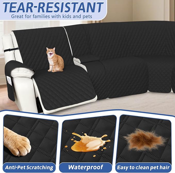 Arfntevss Recliner Sectional Couch Covers 1OO% Waterproof L Shape Sofa Cover