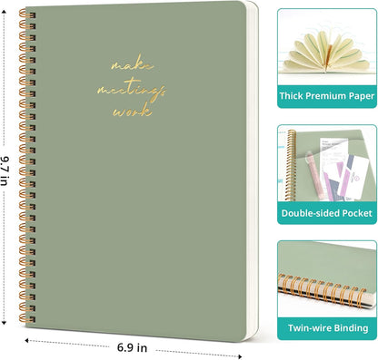 Taja 48 Pack of Meeting Notebook for Work Organization - Work notebook with action items, Meeting Minutes Planner Notebook, Perfect Office Supplies for Men & Women - Multi