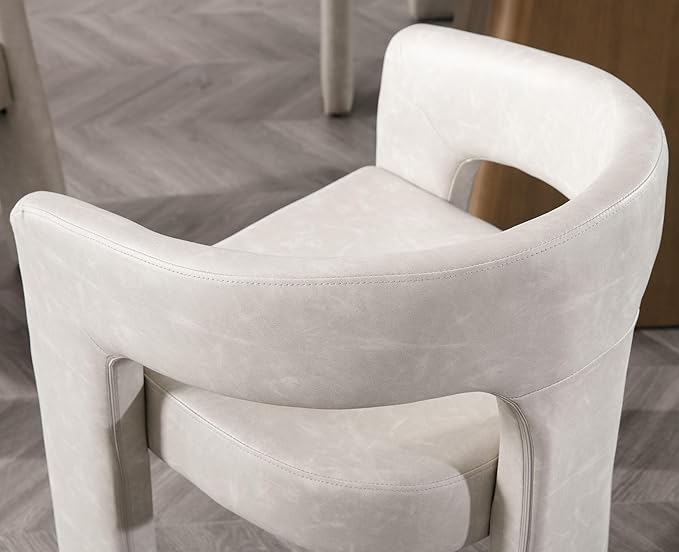 VESCASA Faux Leather Barrel Dining Chair