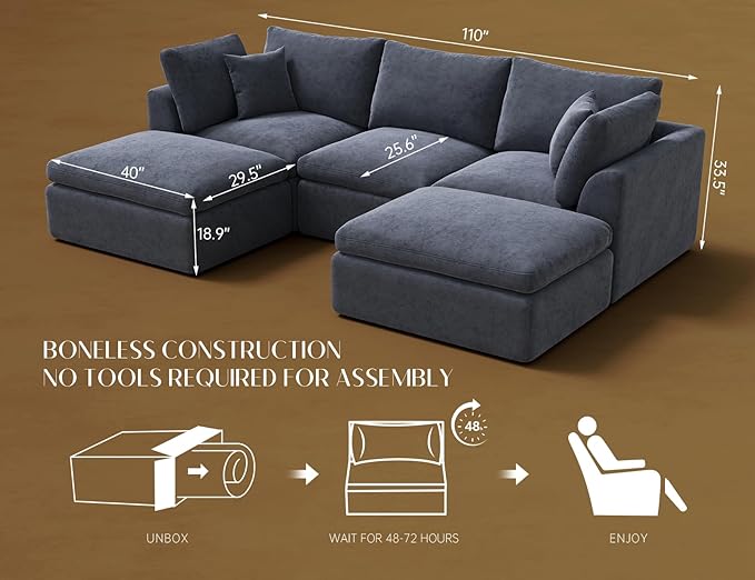 ohllob 110" Cloud Sectional Couches
