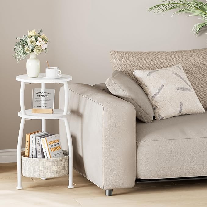 Small Round Side Table for Living Room