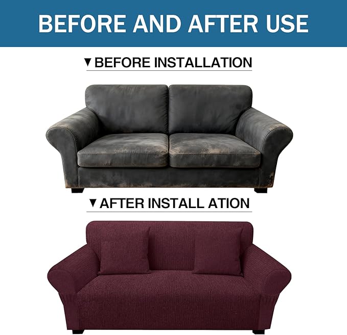 Loveseat Slipcover with 2 Pillow Cover