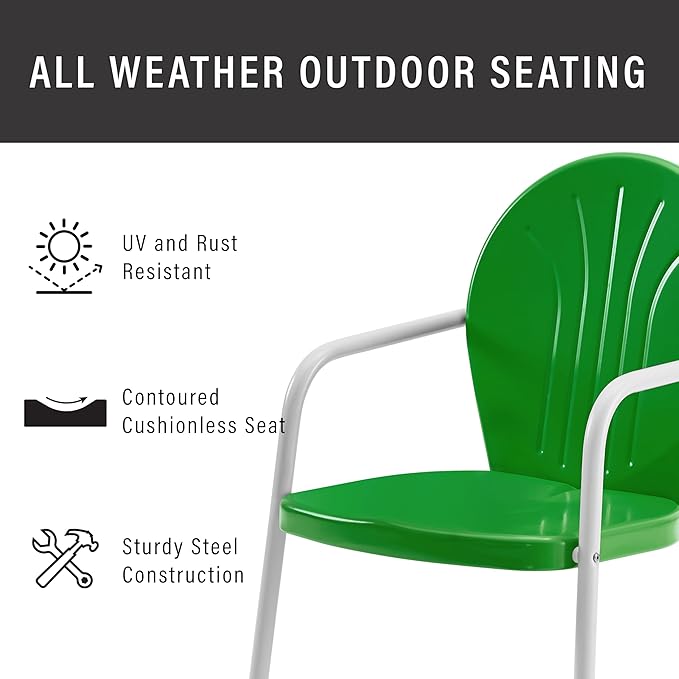 Crosley Furniture Griffith Outdoor Chair, Retro Metal Patio Chairs