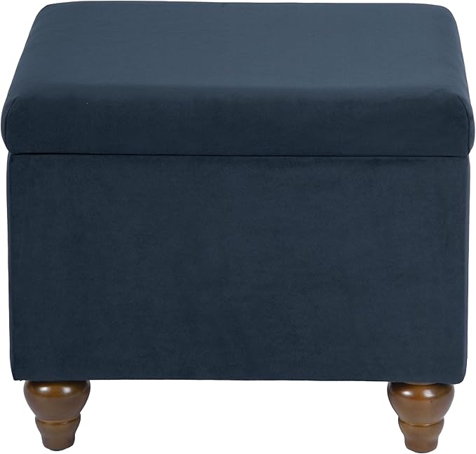Homepop Home Decor | Upholstered Medium Rectangular Storage Ottoman | Hinged
