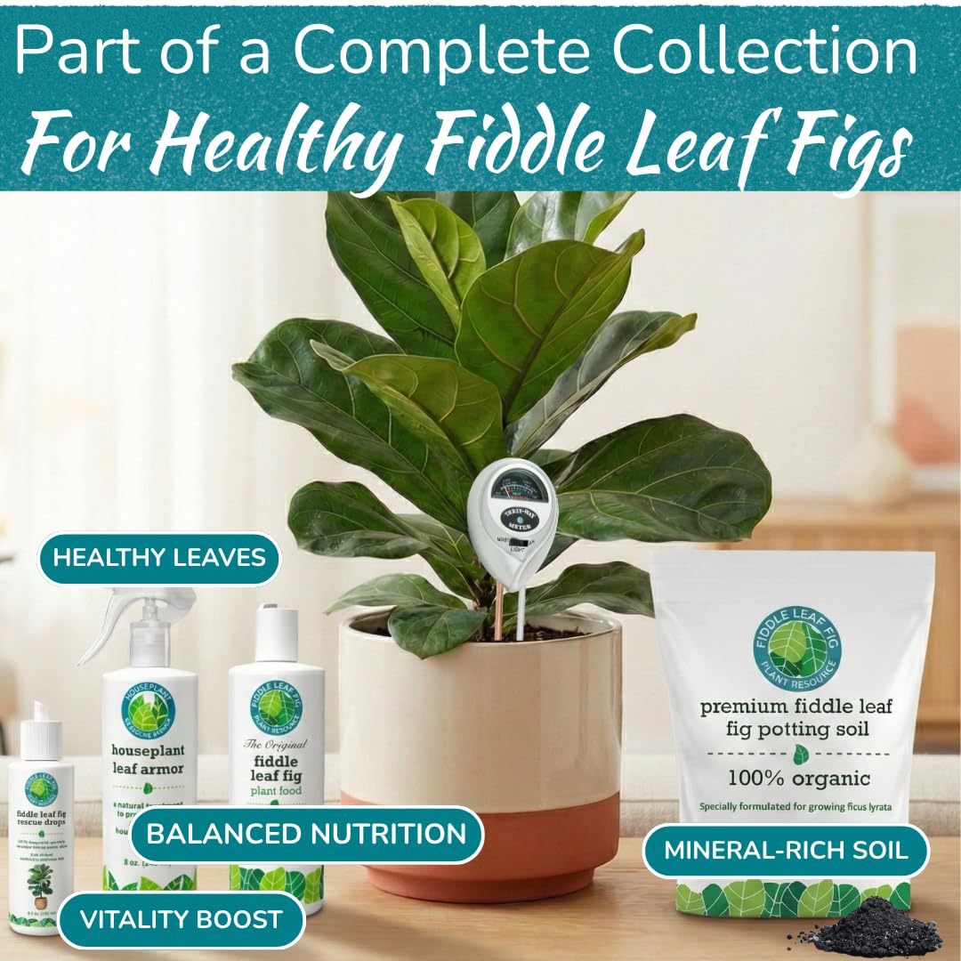Houseplant Resource Center Fiddle Leaf Fig 3-in-1 Soil Moisture Meter for Plants – Best Indoor Plant Water Meter for Potted Houseplants - Light & Moisture Sensor Probe for Optimal Growth