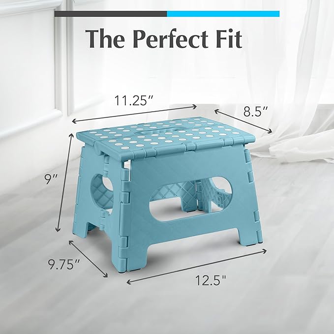 Handy Laundry Folding Step Stool 9 Inch – Sturdy Plastic Foldable Step Stool