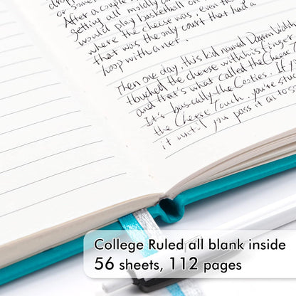 feela 6 Pack Pocket Mini Notebooks Bulk, Small Cute Memo Notepads Hardcover College Ruled Lined Journals with Pen Holder for School Business Work, with 6 Black Pens, 3.5”x 5.5”, A6, Emerald