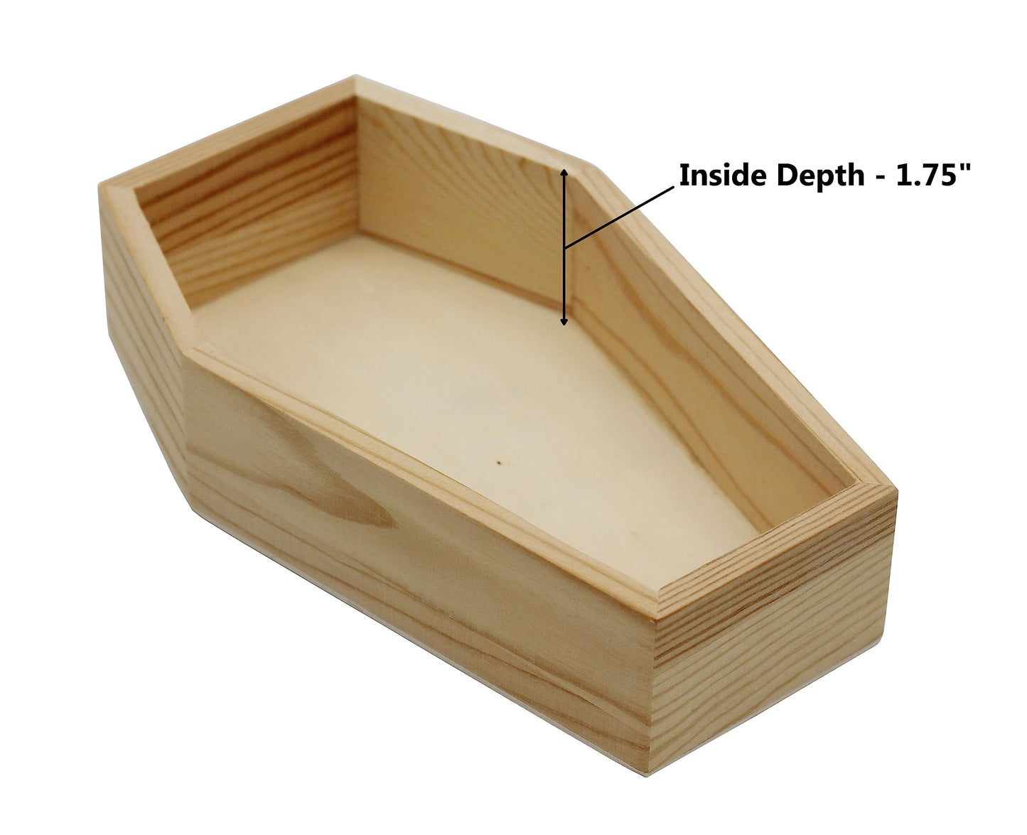Creative Hobbies Pack of 3 of Unfinished Wood Coffin Trays - 8 Inch Coffin Shaped Serving Tray Box, Ready to Paint, Great for Candy, Keys, Candles - Perfect Halloween Craft for Kids