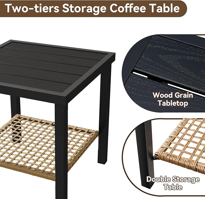 Aoxun 3-Piece Outdoor Rocking Bistro Set, Patio Furniture Set