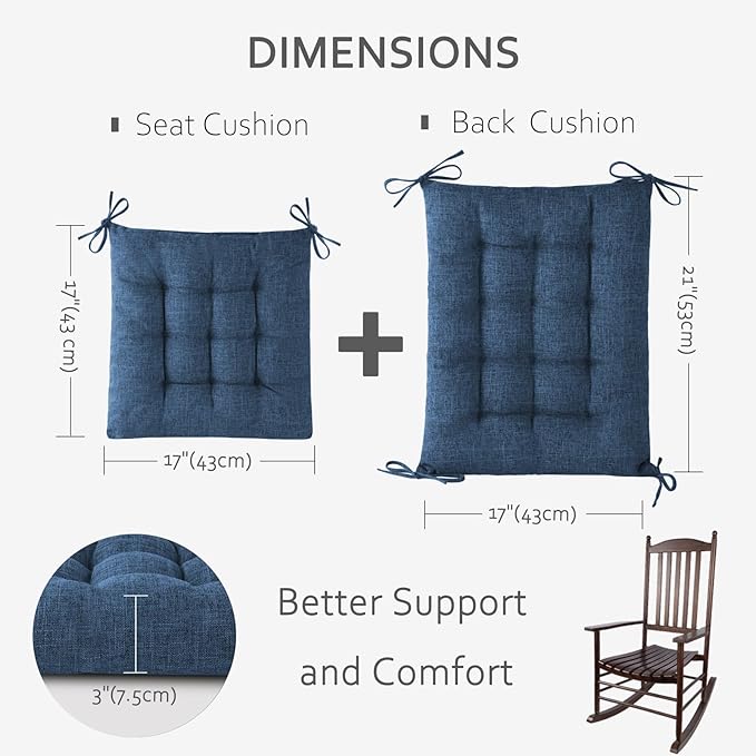 ELFJOY Rocking Chair Cushion Large Rocking Chair Pads