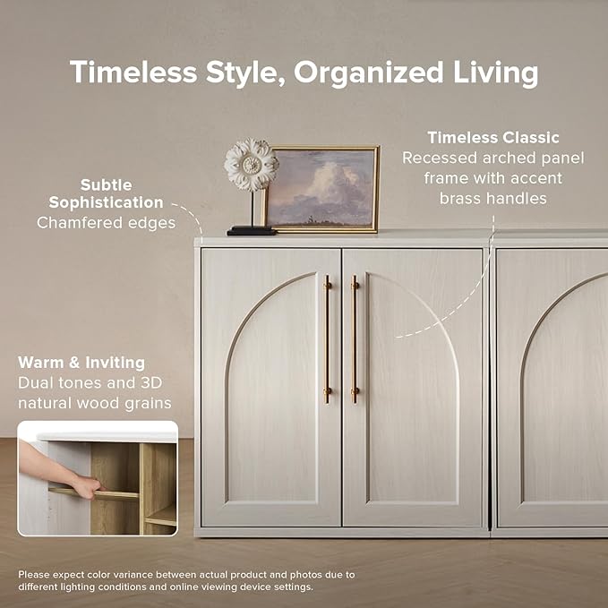 mopio Blake Storage Cabinet, Small Modular Accent Display Sideboard Buffet