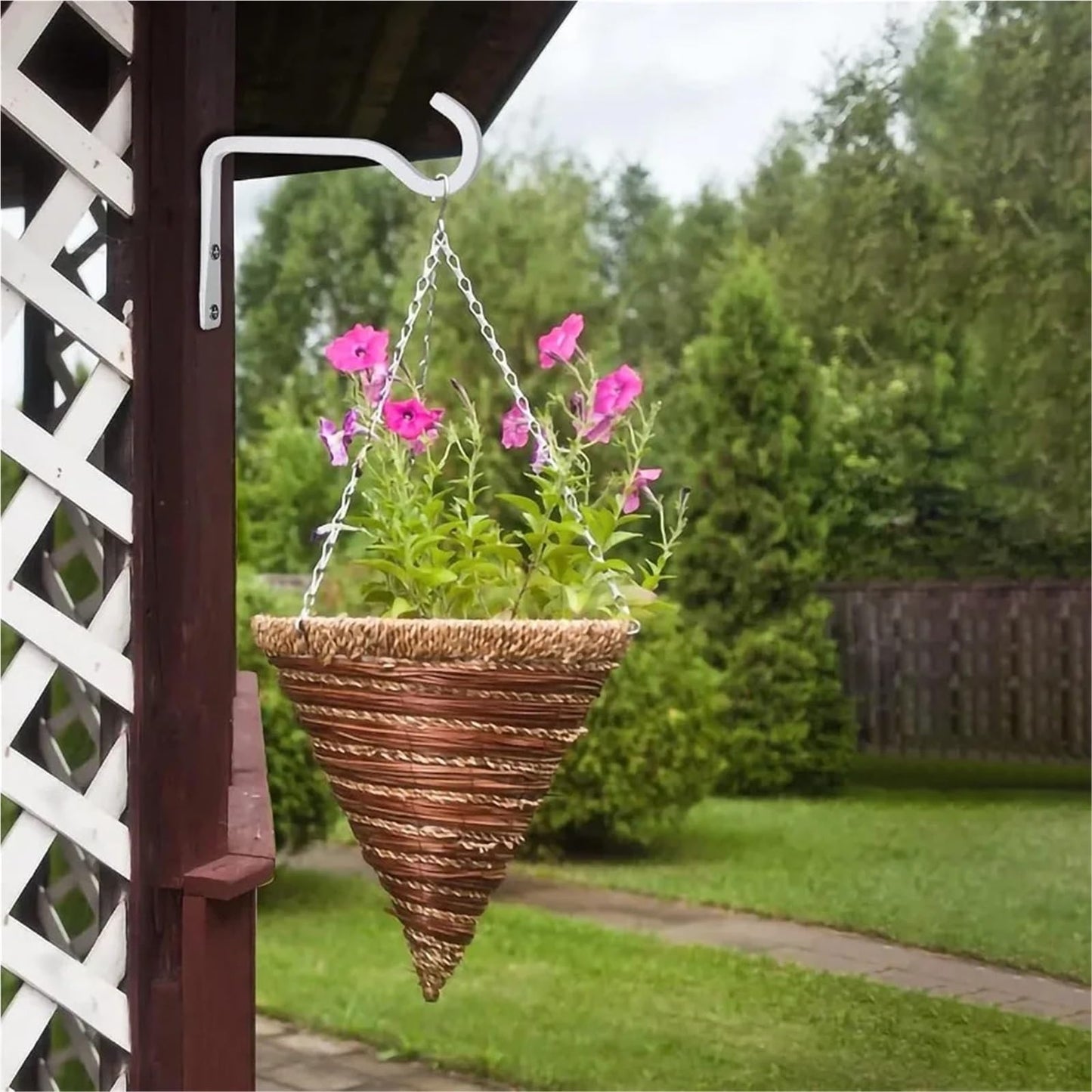 JTJIYN 2 Pcs 6 Inch Plant Hanger Sturdy Hangers Outdoor Metal Hanging Bracket Bird Feeder Wall Hooks for Hanging Lanterns