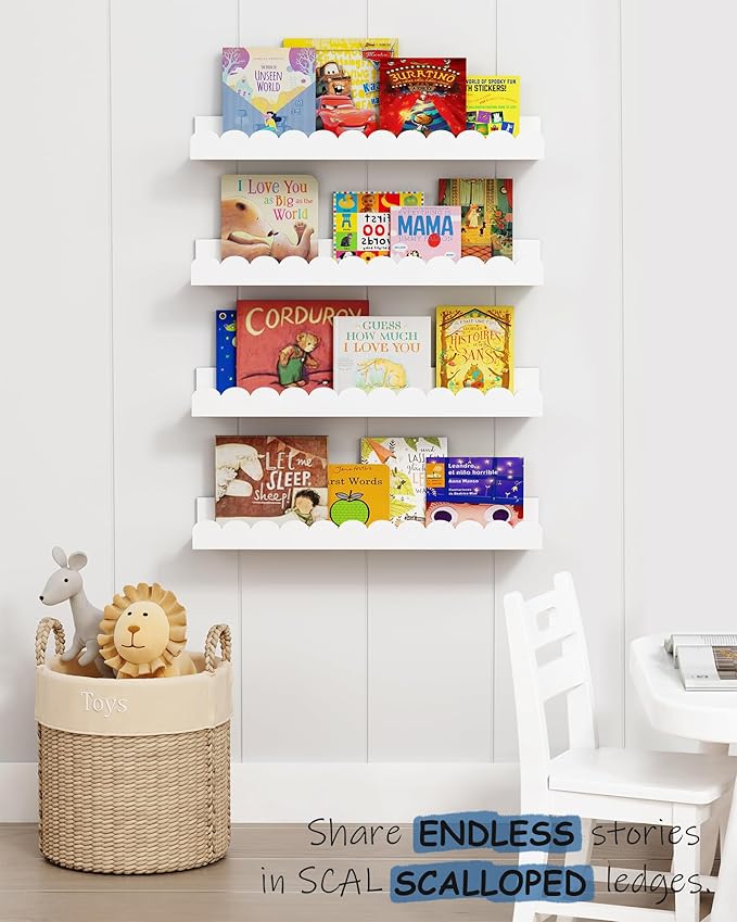 Harwaya Scalloped Nursery Floating Shelves