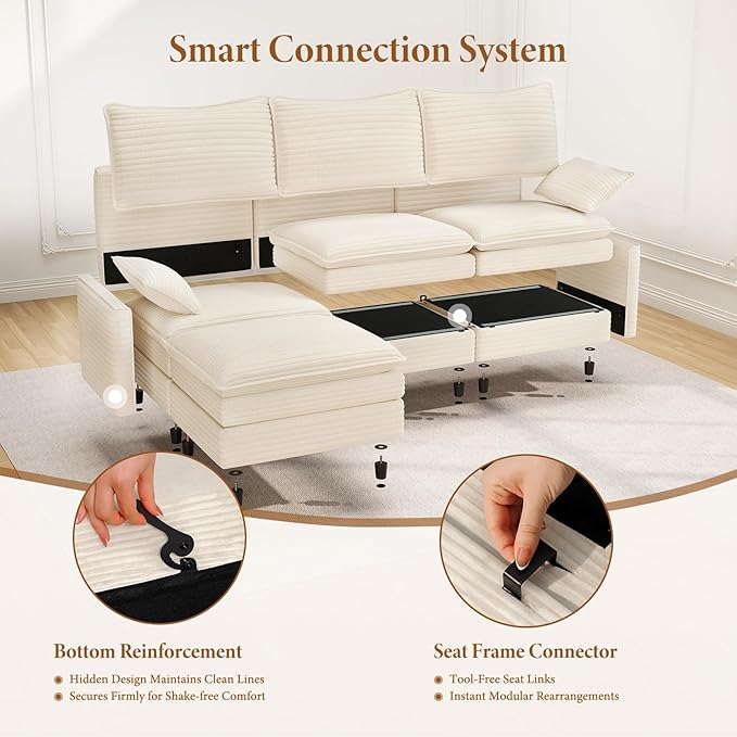 Vesgantti Large Modular Sectional Sofa, Big Comfy Cloud Couch