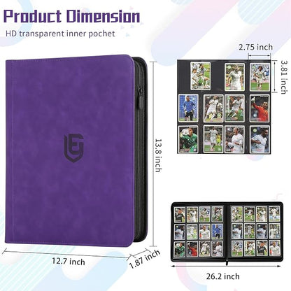 12 Pocket Card Binder,720 Pocket Trading Card Binder，Side Loading Collectible Card Albums for MTG, for TCG Football, Sports, Game Cards Purple