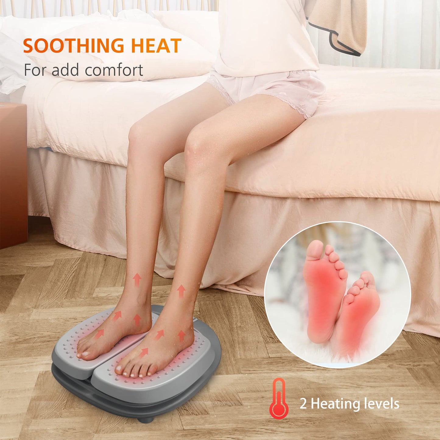 Snailax Vibration Foot Massager with Heat,Remote Control,Adjustable Vibration Speed Electric Massager Machine for Circulation,Plantar Fasciitis, Pain