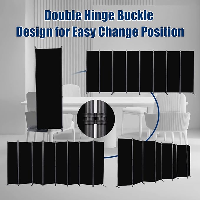 Room Divider 6FT Portable Room Dividers and Folding Privacy Screens, 8 Panel