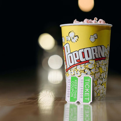 ESSENTIAL 1000 Yellow Double RaffleTickets Roll, Raffle Tickets Printable for Leisure, Movie Watching, Entertainment
