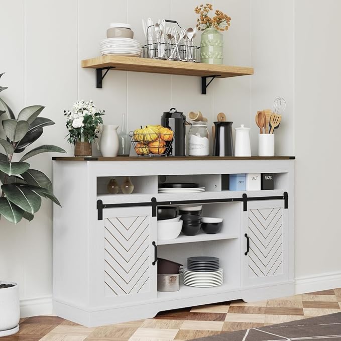 RoyalCraft TV Stand for 65+ Inch TV: Farmhouse Entertainment Center