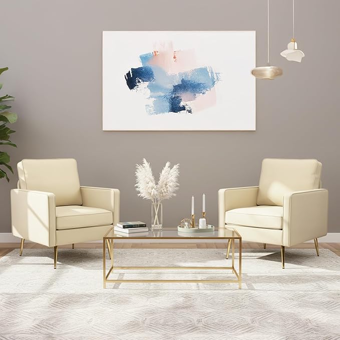 VINGLI Modern PU Leather Accent Chair, Single Sofa Chair