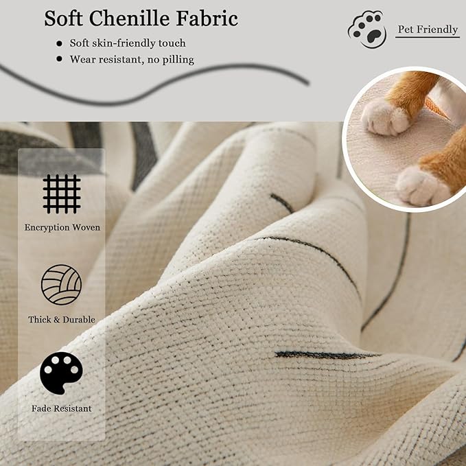 DREAMINGO Couch Cover Reversible Chenille Furniture Protector Sofa Covers