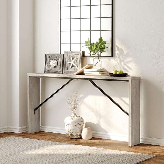MAHANCRIS Console Table, 62.2" Long Sofa Table Behind Couch, Narrow Entryway