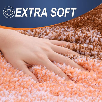 OLANLY Large Bathroom Rugs Mat 45x27, Extra Soft Absorbent Microfiber Bath Rugs, Rubber Backing, Quick Dry, Machine Washable Bath Mat for Bathroom Floor, Tub and Shower, Home Decor Accessories, Orange