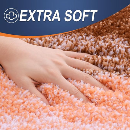 OLANLY Large Bathroom Rugs Mat 50x30, Extra Soft Absorbent Microfiber Bath Rugs, Rubber Backing, Quick Dry, Machine Washable Bath Mat for Bathroom Floor, Tub and Shower, Home Decor Accessories, Orange