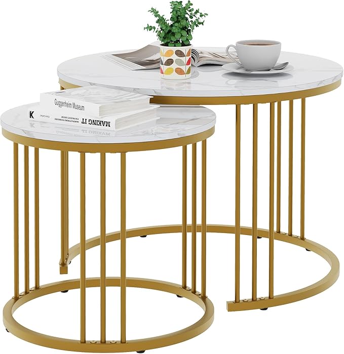 Garden 4 you Coffee Table Faux Marble Nesting Table