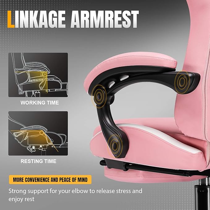 GTPLAYER Gaming Chair with Pocket Spring Cushion, Leather Office Chair with
