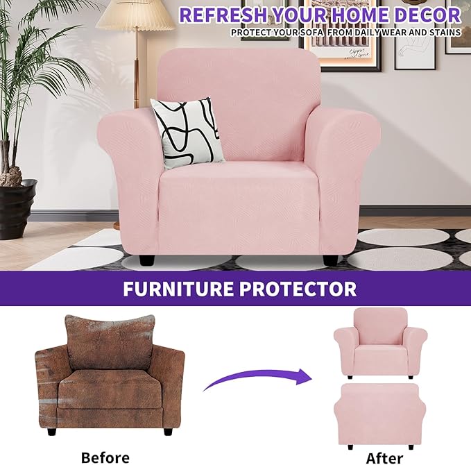 ZNSAYOTX Chair Cover with Arms, New Striped Sofa Chair Covers