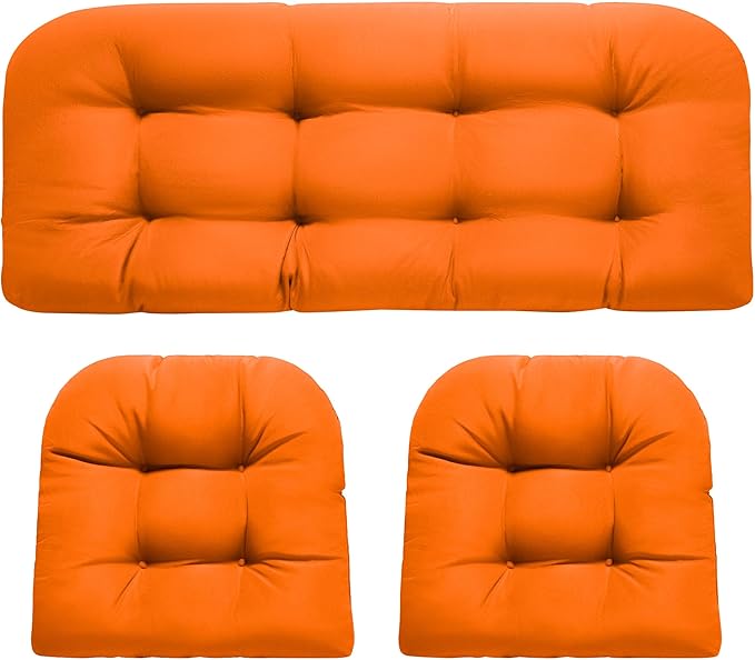 DANGHOOGY Wicker Chair Cushions, Waterproof Outdoor Loveseat Cushions