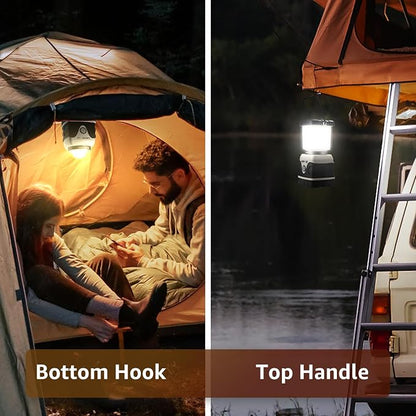 Lepro 1000LM Battery Powered LED Camping Lantern, White Tent Light with 4 Light Modes, Camping Essentials, Waterproof Lantern Flashlight for Camping, Emergency Light, Power Outage, Not Rechargeable