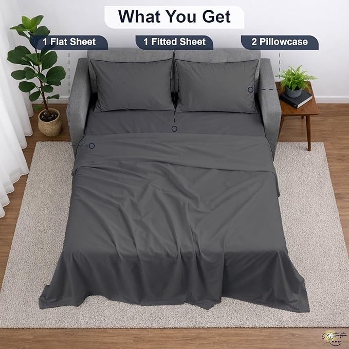 Cottington Lane Sleeper Sofa Sheets Full Size, 4 Piece Premium Quality 100%