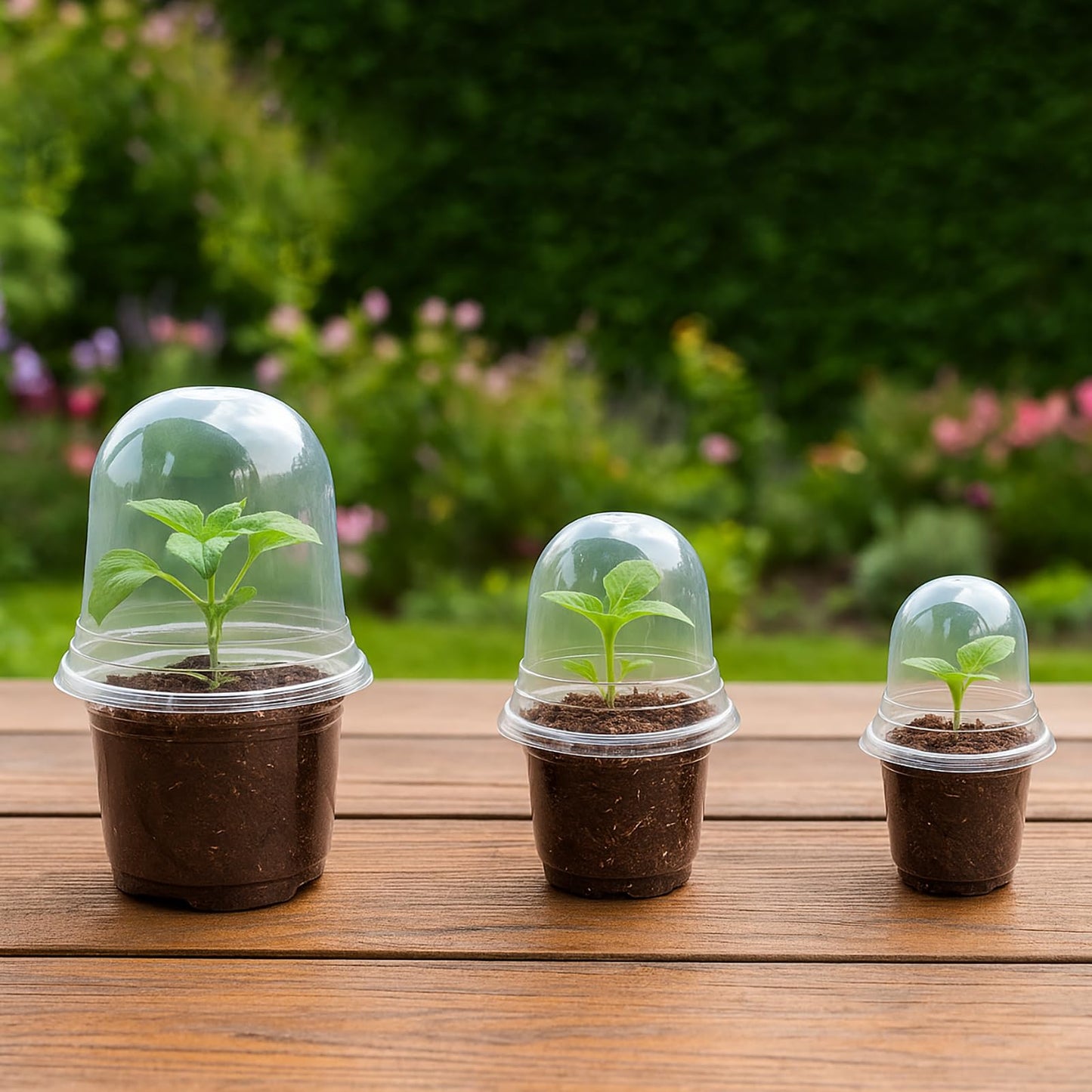 Bluepro 36 Packs 5/4/3.5 Inch Reinforced Clear Nursery Pots with Drainage Hole, Transparent Variety Pack Plastic Plant Pot Seedling Planter for Vegetable Propagation, Root Cutting, Seed Starting