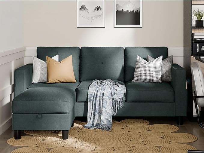SUNLEI Convertible L-Shaped Sectional Couches