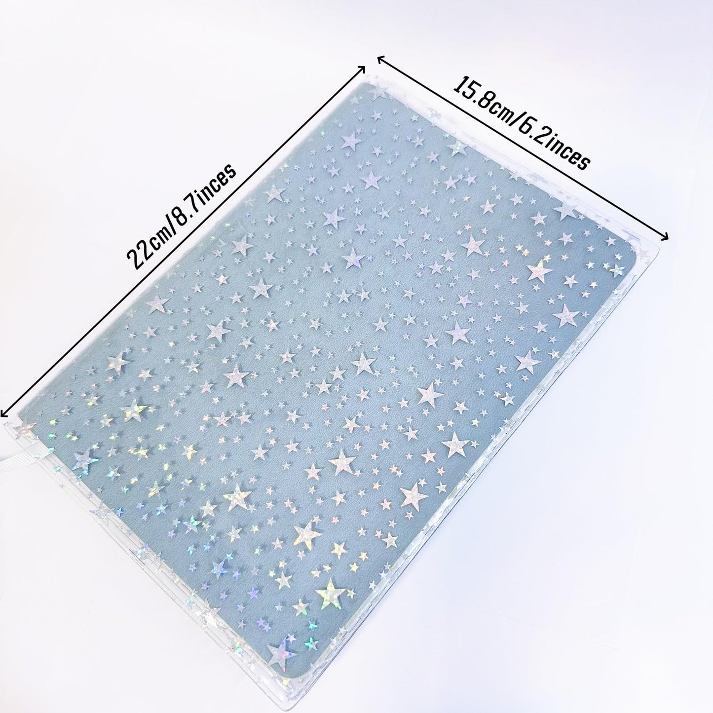 A5 Jelly Planner Cover, Fits A5 Hobonichi Cousin, Midori and Stalogy Notebooks, Glitter Star Design