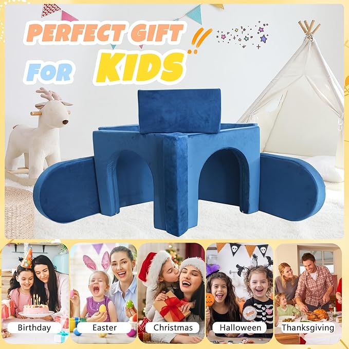 10 Pcs Modular Kids Play Sofa – Versatile Convertible Foam Cushion That Doubles