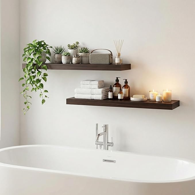 31.5in Floating Shelves for Wall, Wall Mounted Shelves for Decor Storage Set of