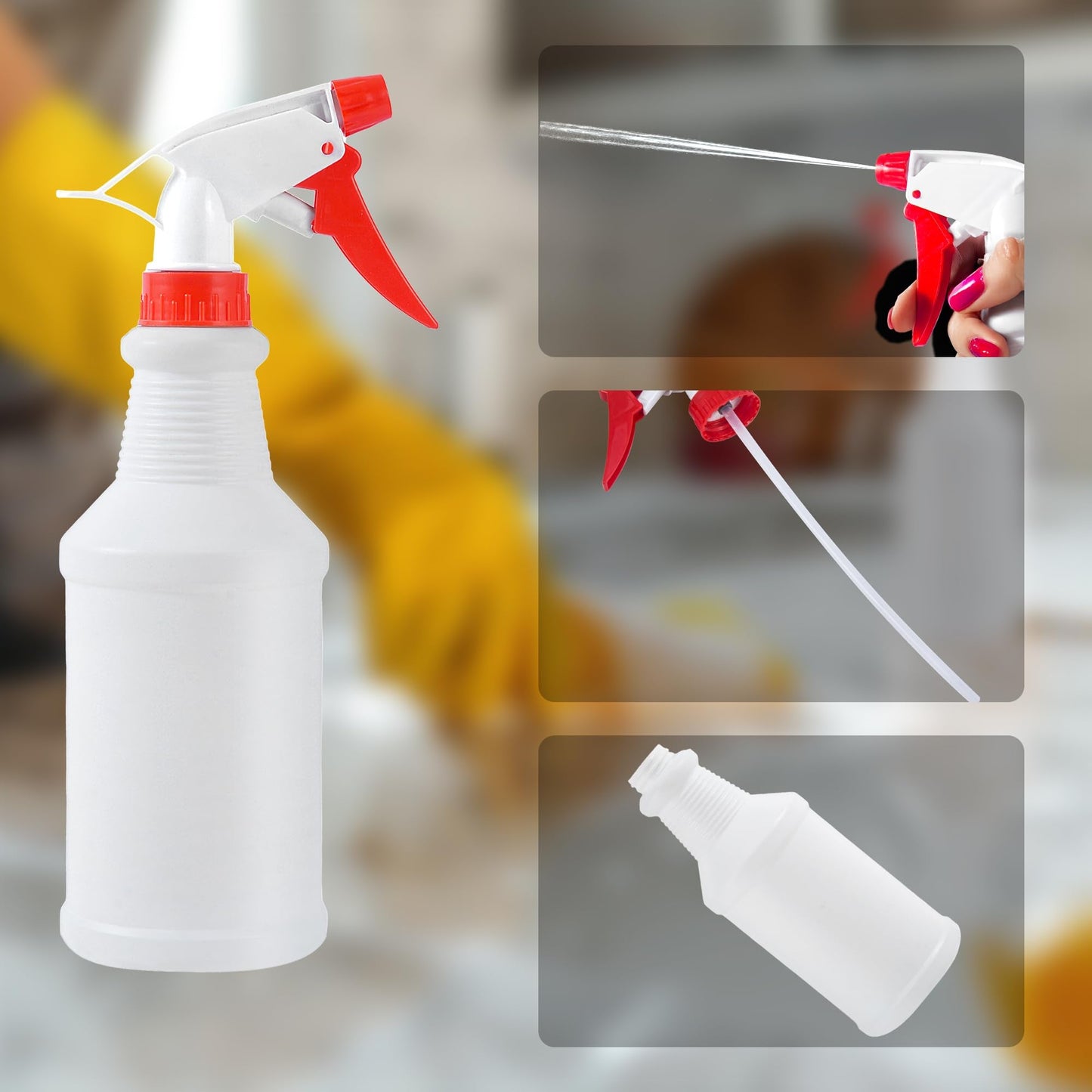 YaCCHLuu 16 Oz Spray Bottle (12 Pack),Spray Bottles for Cleaning,Reusable Empty Refillable Solutions Plastic Bottle,Spray Bottle Bulk for Garden,Plants,Water,Kitchen and Commercial