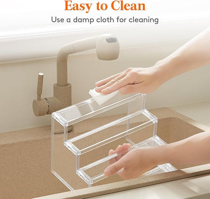 Lifewit Perfume Organizer, Bedroom Decor, Cologne Cupcake Stand, Tool-Free Assembly, Makeup Display Shelf for Vanity Bathroom Counter Storage, Clear, 30 cm/12", 2 Pcs