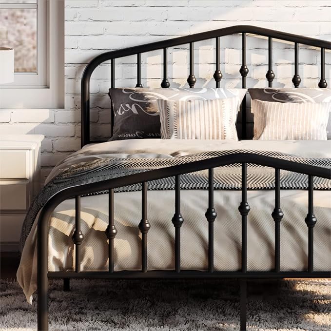 SHA CERLIN Full Size Metal Platform Bed Frame