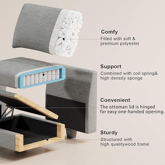 Belffin Standard Ottoman with Storage
