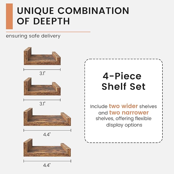 FLYJOE Floating Picture Ledge Shelves