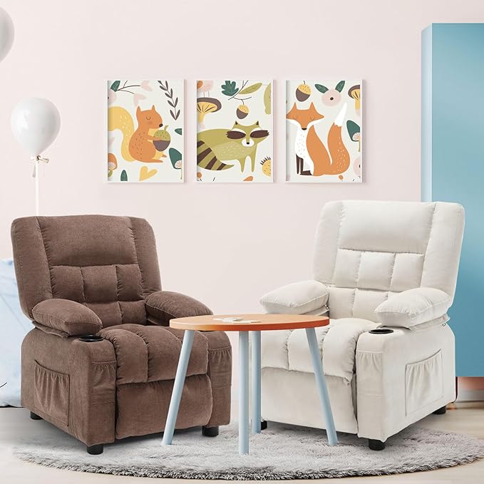 BOSMILLER Kids Recliner Chair， Push Back Toddler Recliner