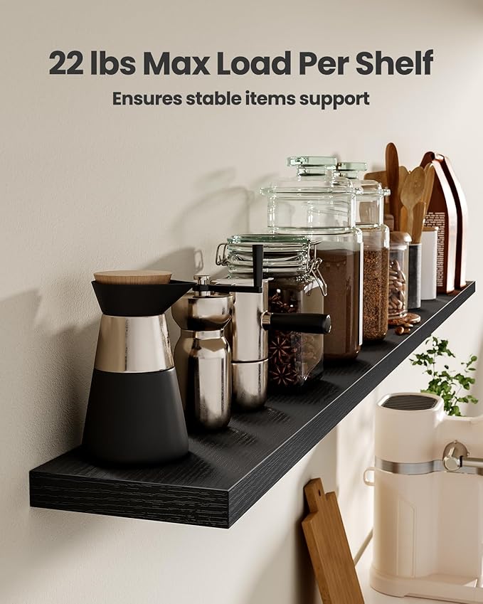 AMADA HOMEFURNISHING 47.2" L Floating Shelves, Wall Shelves Set of 3