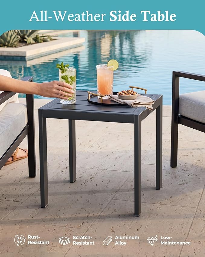 Ciokea Aluminum Foldable Lounge Chairs Set of 4